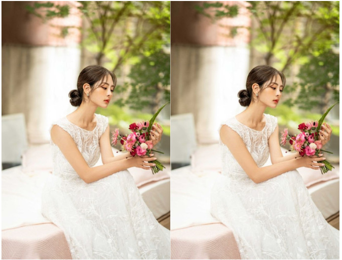 Tóc cô dâu có mái