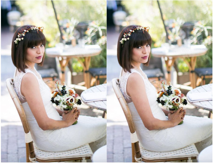 Tóc cô dâu có mái